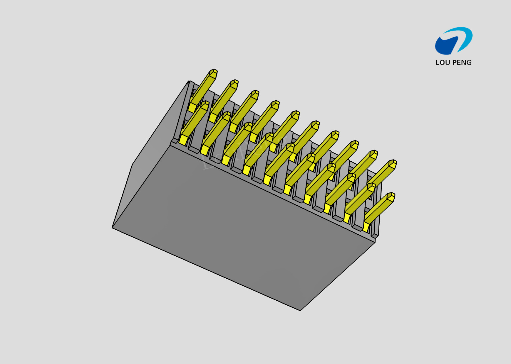 FEMALE HEADER 1.0MM PITCH 2x10PIN DOUBLE ROW 180° DIP BLACK Gold-Plated