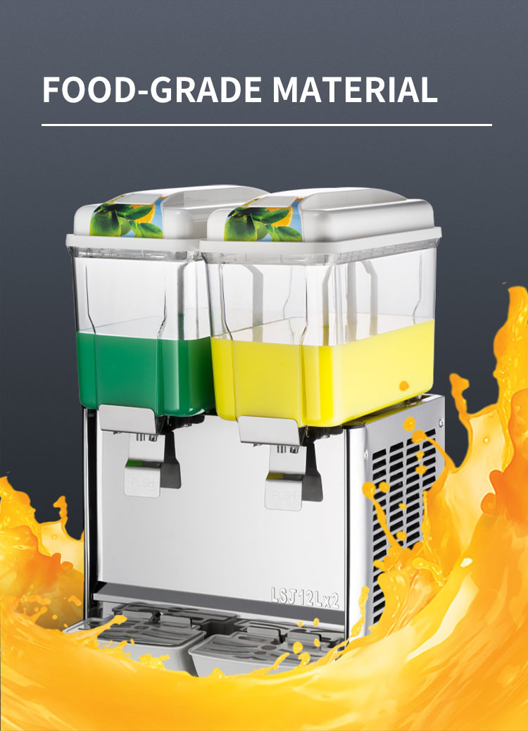 Commercial 12L*2 Juice Dispenser 2 Tanks Professional Stainless Full Automatic