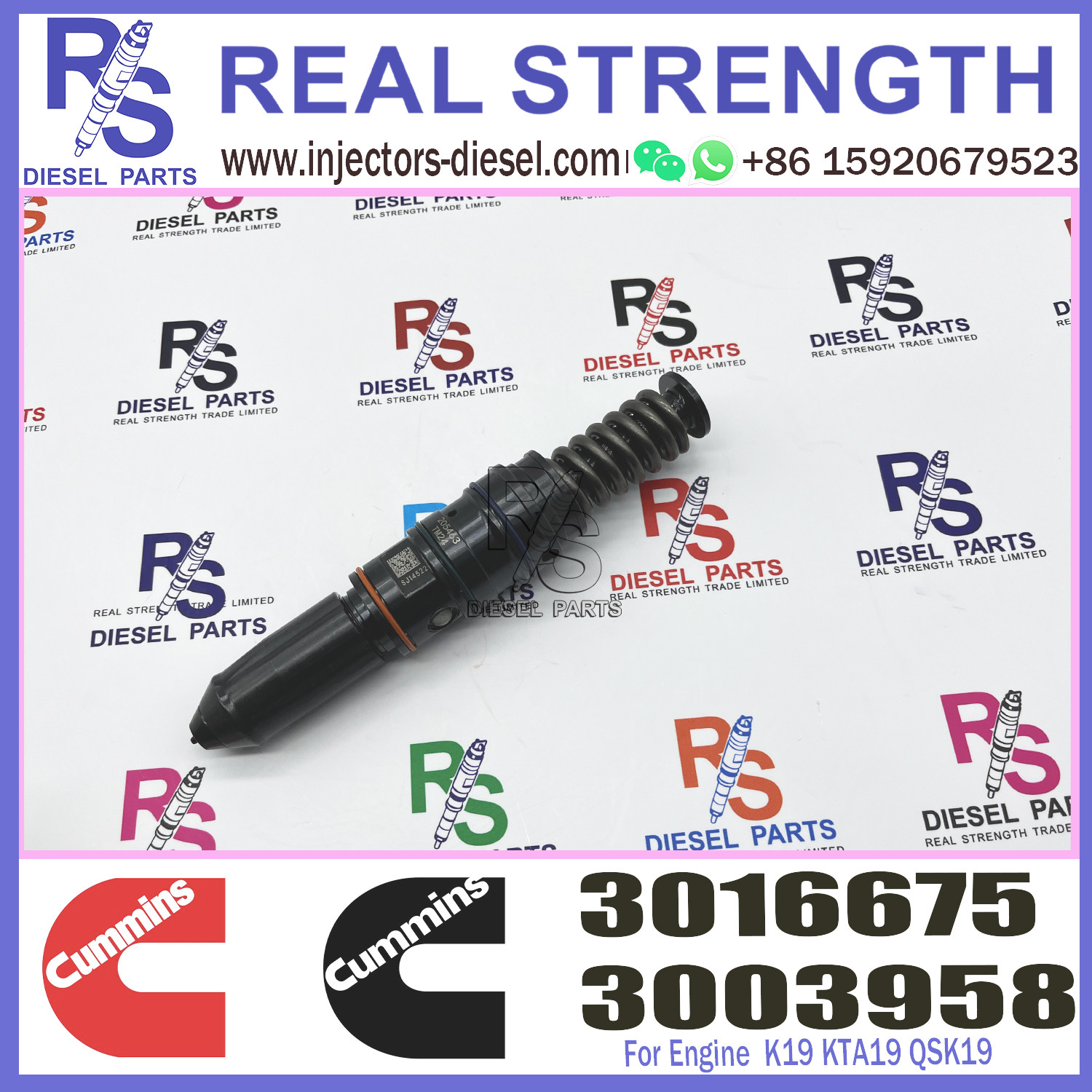 3016676 3016675 Common Rail Injector Nozzles Cummins K19 KTA19 QSK19 Fuel Injector