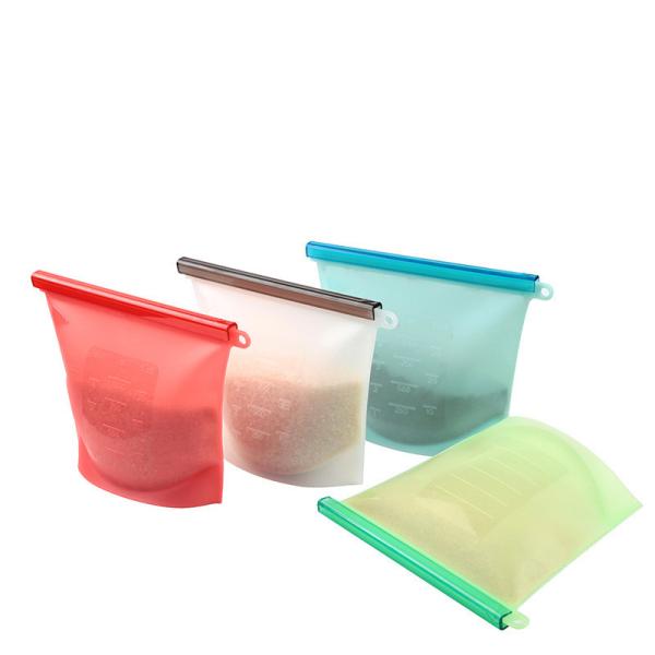 Customized Logo Kitchen Silicone Bag for Kids Snacks Food Grade Reusable Storage
