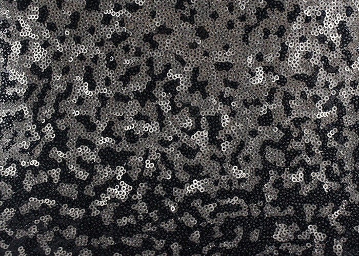 Golden Black Sequin Lace Fabric With 3D Embroidery Fabric For Party Gown Dresses
