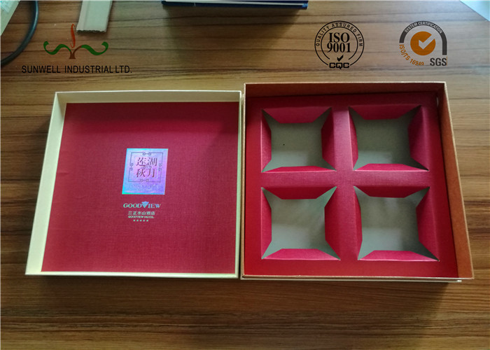 Luxury High Grade Moon Cake Packaging Box , Hot Foiling Printing Gift Paper Box