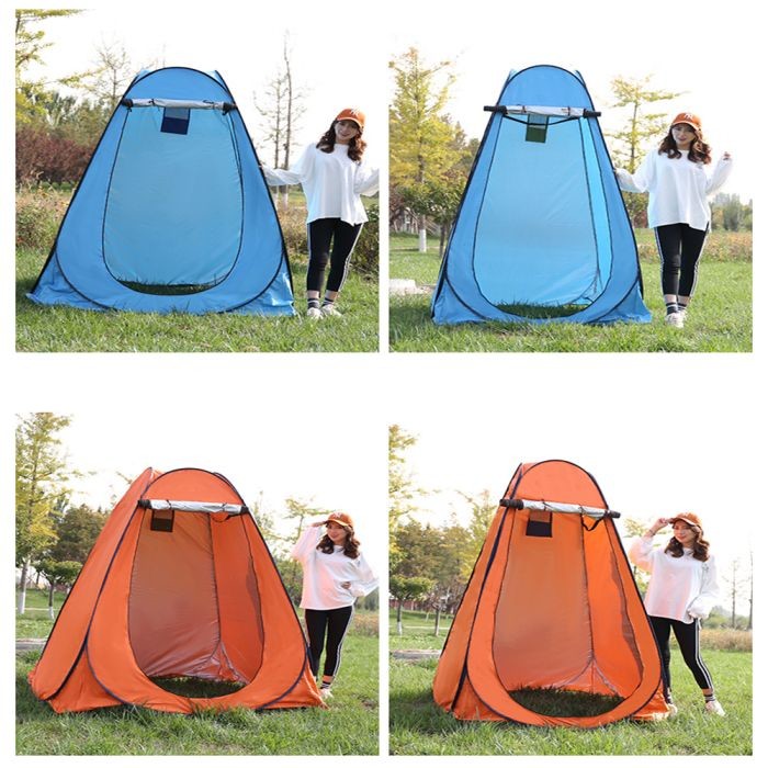 Thick Silver Coated Pop Up Shower Tents For Camping
