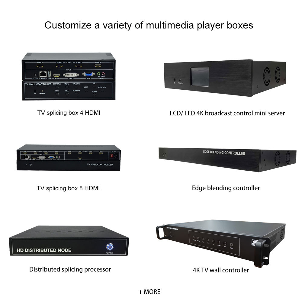 2K 4K Media Player Box Window 10 Splicing Wall Box Video Wall Android LCD Monitor HDMI 4 16 HDMI Output