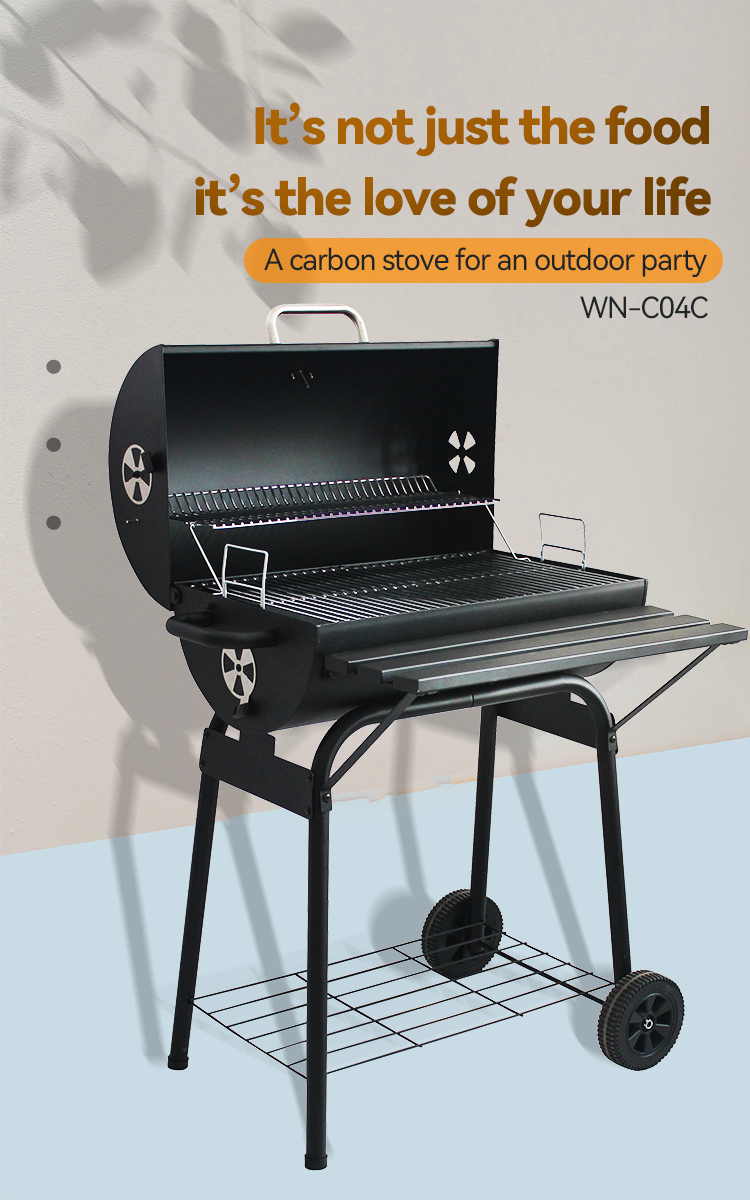 Folding Charcoal Grills Smokeless Outdoor Smoker Traiger with Chrome Plated Finish