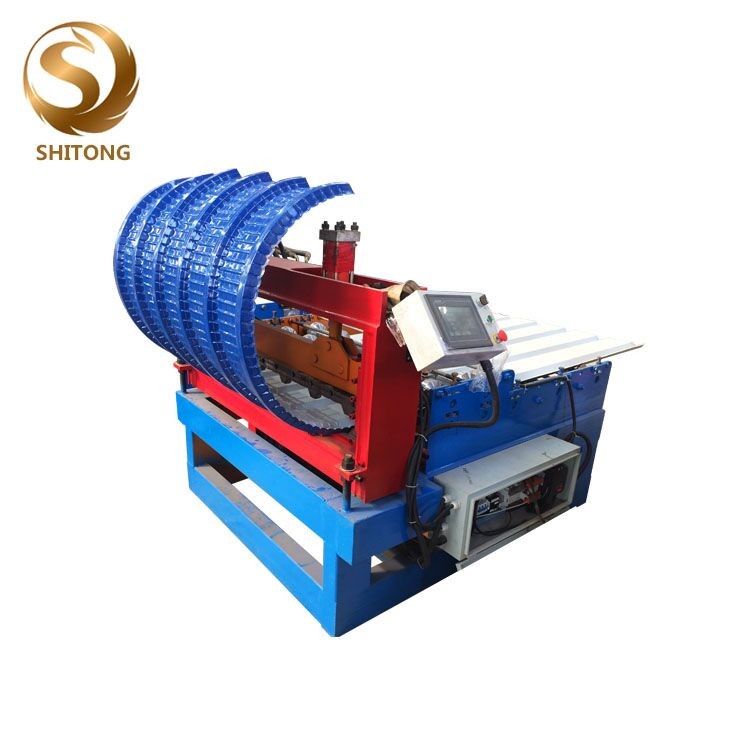 Color Steel Roofing Sheets Hydraulic Arch Camber Curving Roll Forming Machine