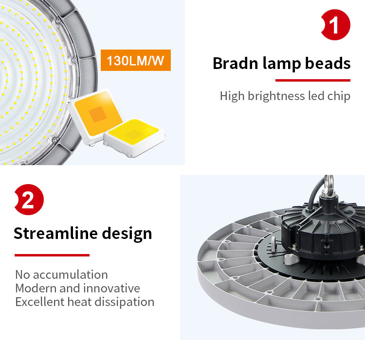 Warehouse Linear UFO Led High Bay Light 50 Watt 150 Watt Smd IP65 Explosion Proof Lamps