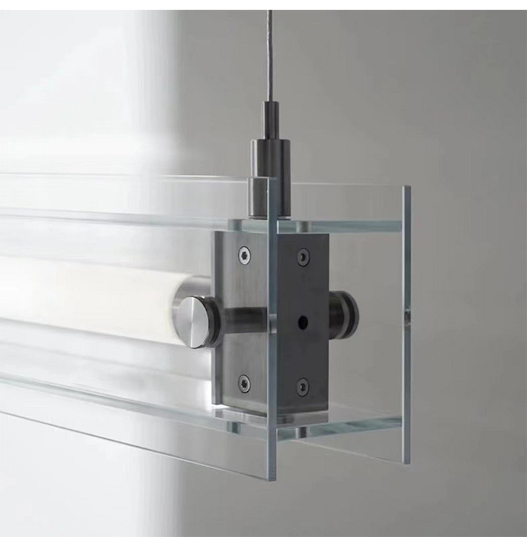Minimal restaurant glass chandelier light luxury creative hotel office rectangle chandelier(WH-MI-393)