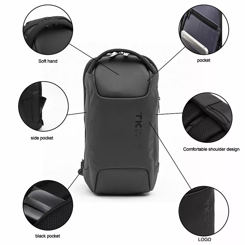 1200d Reverse Coating Laptop Rucksack Odm Leisure Cross Body Shoulder Bag
