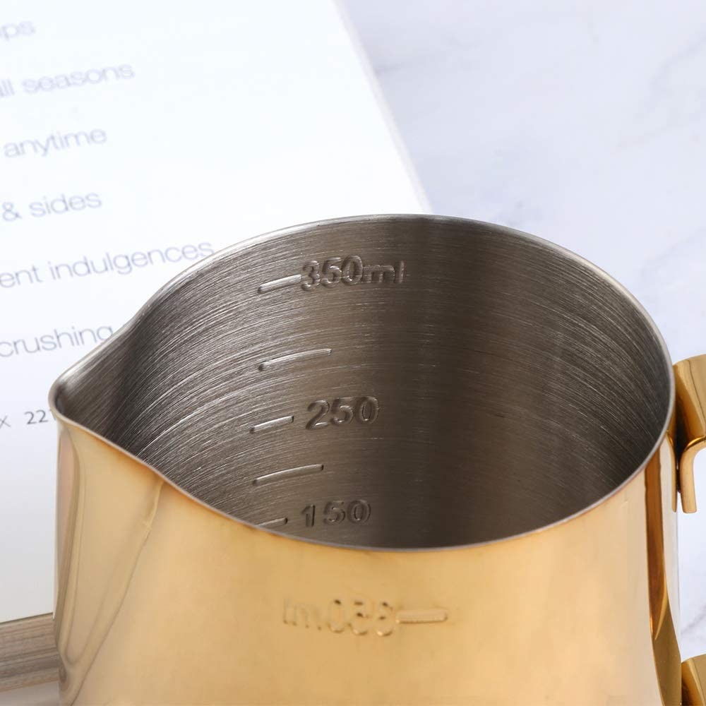 Gold Stainless Steel Essential Barista Tools Coffee Picher 350ml /12oz