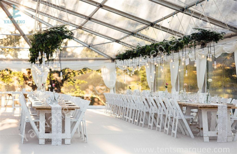 Wine Party Clear Top Tent Structure Aluminum Alloy Frame , clear roof tent wedding reception