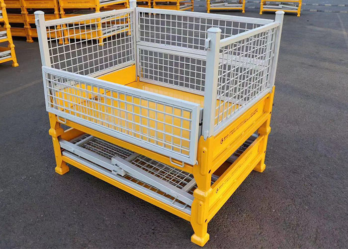 OEM Welded Wire Mesh Pallet Cages Stillages Stackable For Transport