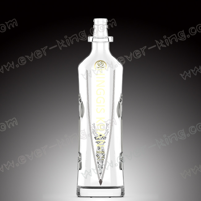Aluminium Label Transparent 500ml Custom Glass Bottles