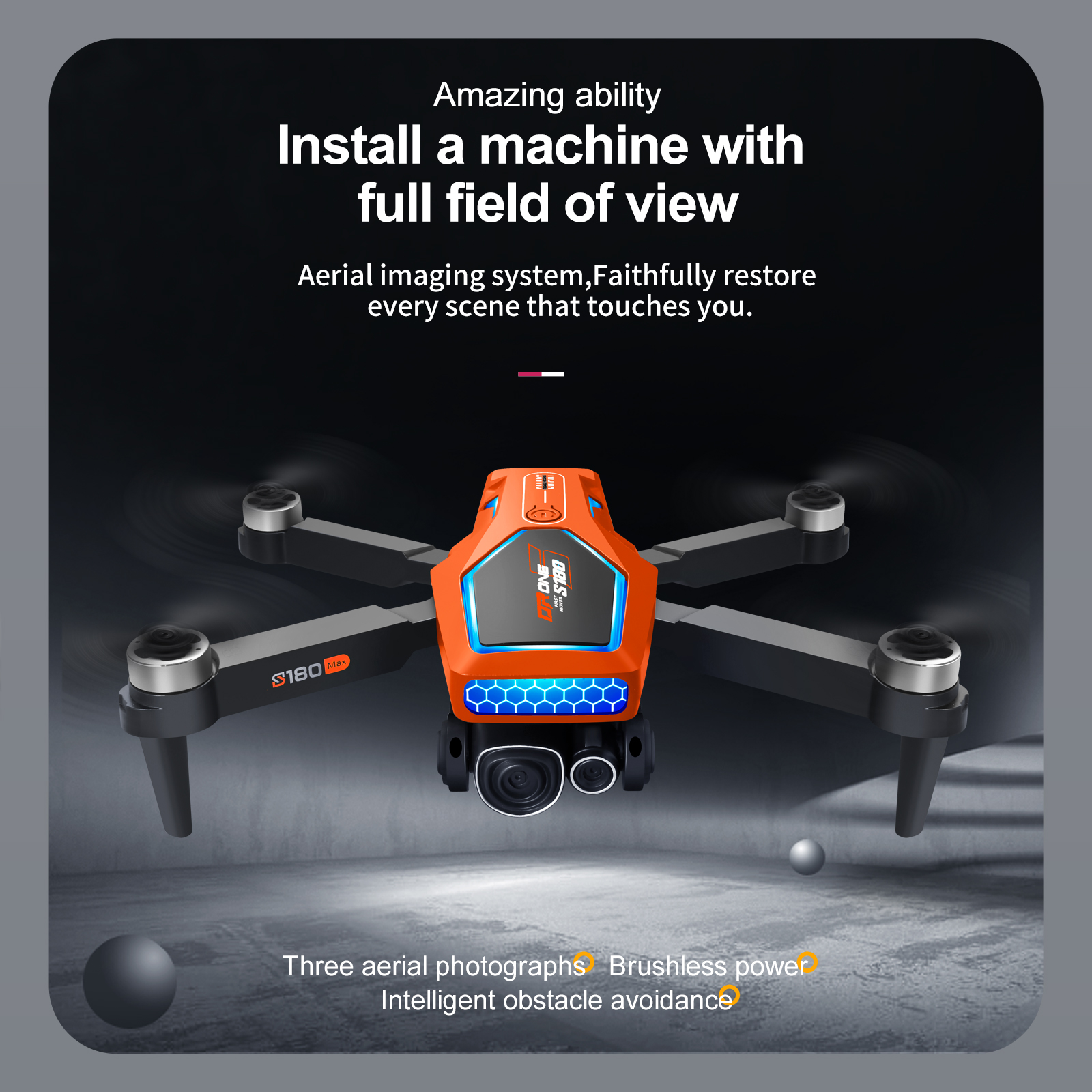 S180 Rc Brushless Drone HD Electrical Adjustment Aerial Photography Wifi Optical Flow Plastic 4 Axis Obstacle Avoidance