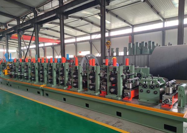 Steel Square Tube Mill With Hi Frequency Welding Blue/Green Color Horizontal