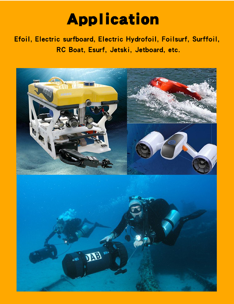 Customized Size Black Waterproof Electric Motor For Diving Robot