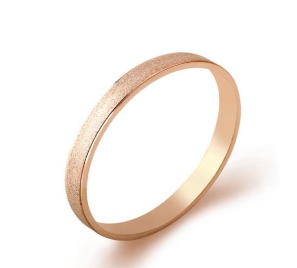 Rose Gold Matte Couple Engagement Rings Elegant Fashion Jewelry Stainless Steel