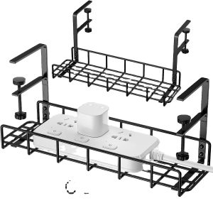 Under Desk Wire Management with Custom Size Hook Type Cable Management Compartment