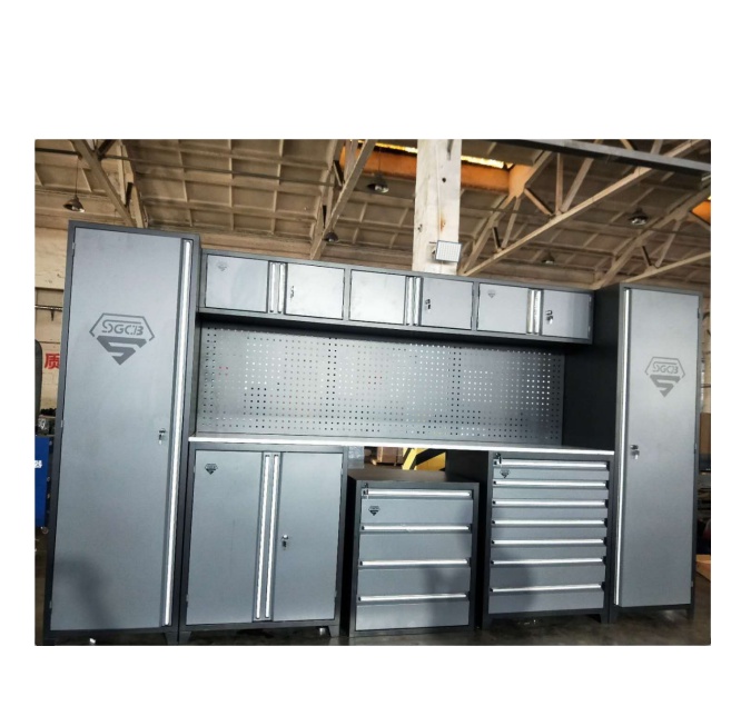 Workshop Garage Storage Tool Cabinet with Tool Holder and Hanging Group in Brown