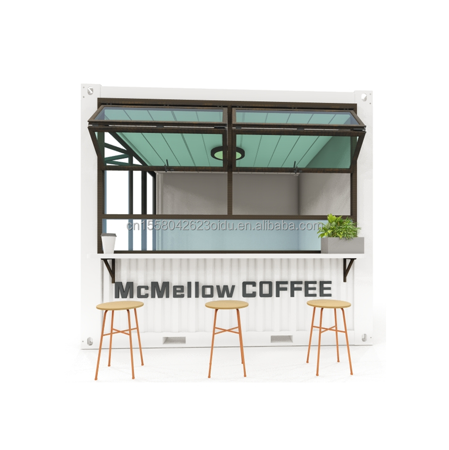 10ft Mini Pop-up Shop Container Coffee Shop Bar Fast-food Restaurant Convenience Store with Aluminum Alloy Windows