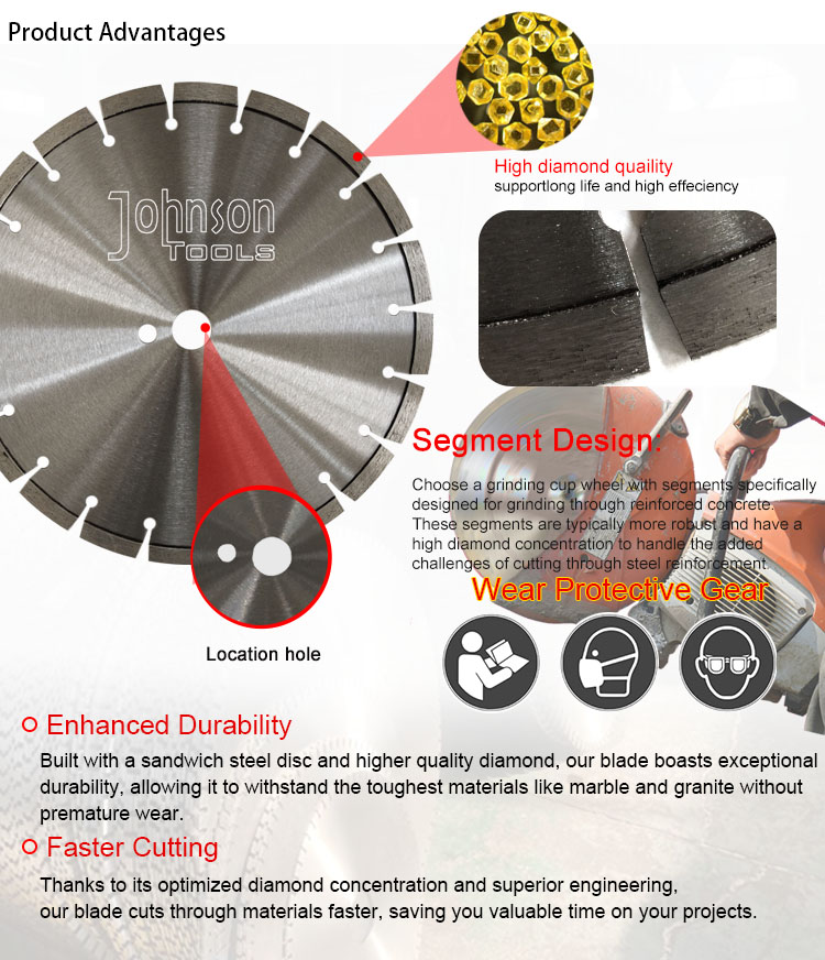 13.5" Soft Cut Concrete Blade Cutter Laser Welding