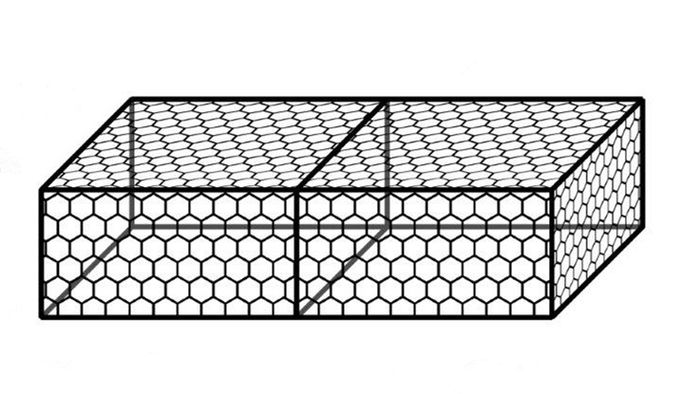 2x1x1m Galvanized Wire 4.0mm Woven Gabion Baskets 0