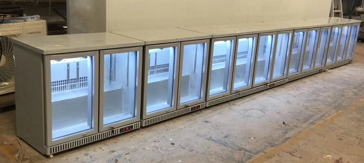 Back Bar Refrigerator Stainless Steel Beer Cooler Fridge With Led Lighting