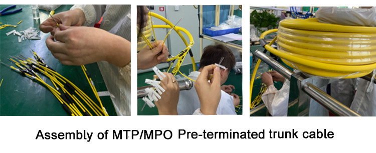 MPO MTP Trunk Cable APC Polish Single Mode 9 / 125 LSZH Optical Cable