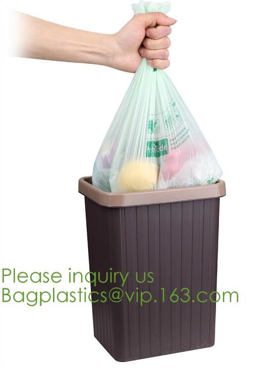 Eco-friendly Roll Compostable Plastic Bag Drawstring Biodegradable Garbage Bags,cornstarch custom compostable biodegrada