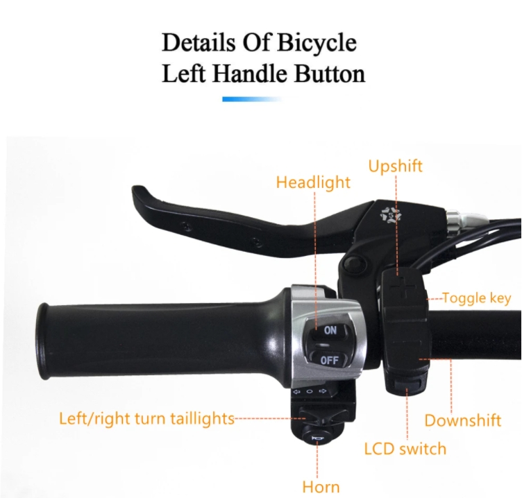 7 Speed Electric Mountain Bike 500W 48V Motor 17Ah Battery Disc Brake For Adults
