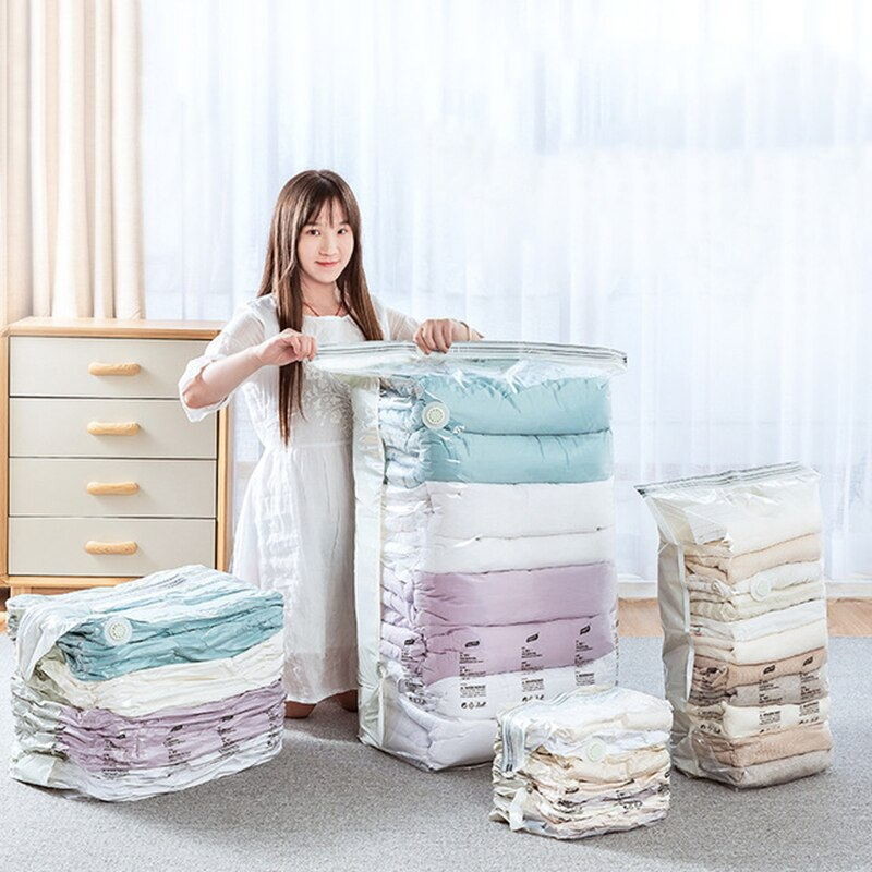 Flat Plastic Vacuum Storage Bags , 60-120mircon Vacuum Seal Garment Bags