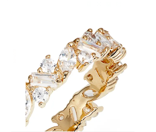 Brazilian Fancy Cut Cubic Zirconia Eternity Ring Set Perfect Gift for Any Occasion