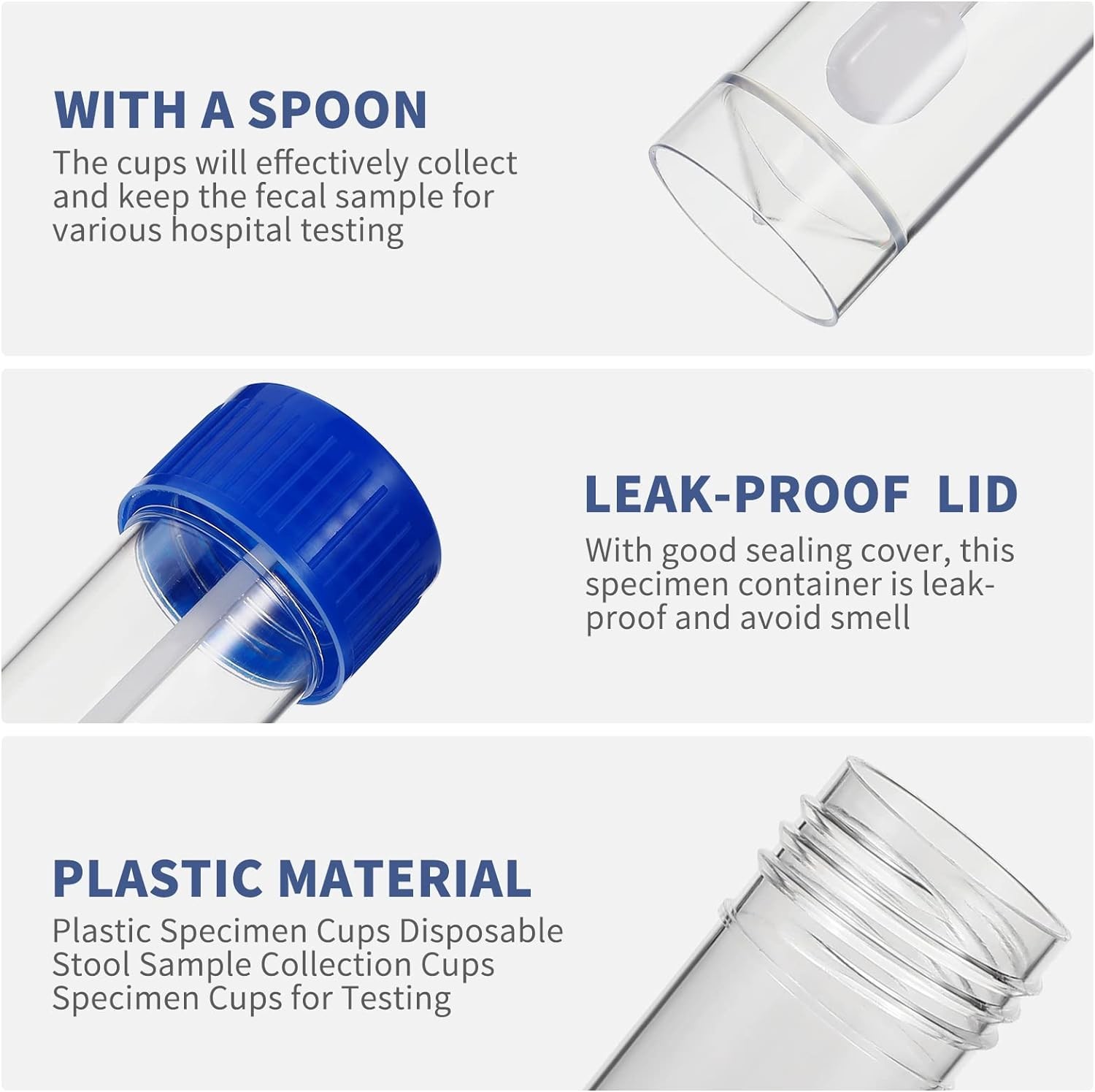 25-30ml Stool Specimen Cup Stool Container With Spoon Lid Specimen Container, Reagent Pre-Filling Sample Preparation