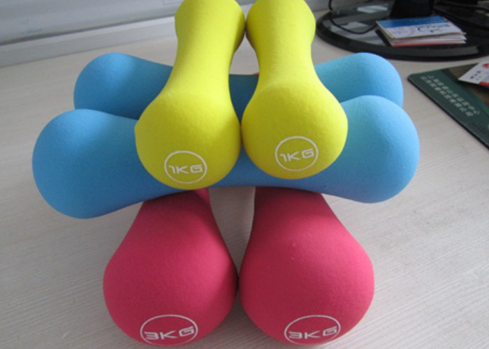 Environmental Rubber Coated Dumbbells / Durable Gym Fitness Accessories