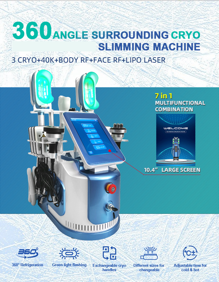 5 Handles Cryolipolysis Slimming Machine Body RF With LCD Display
