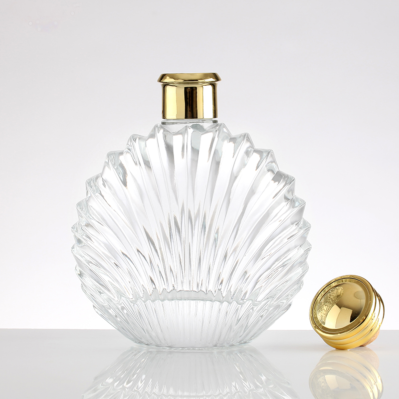 Glass Base Exotic Round Shape Brandy Liquor Bottles for Customer Requirements