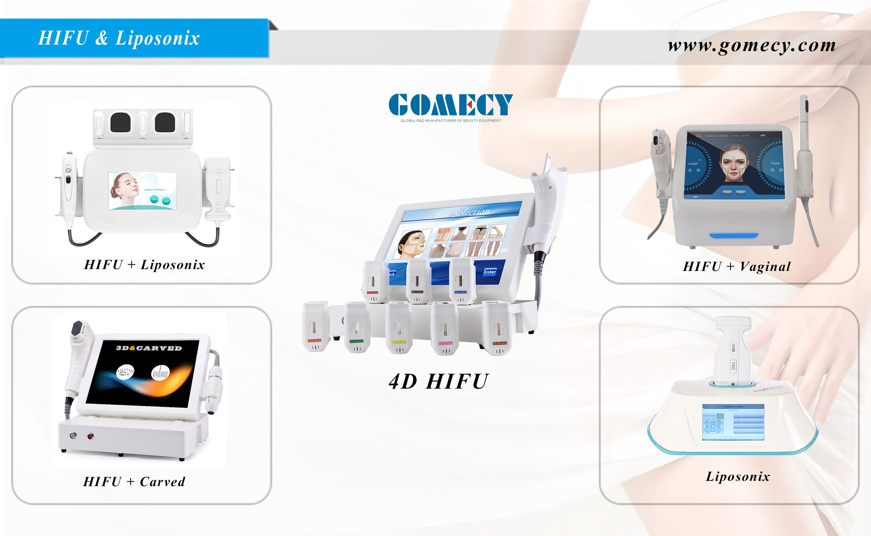 300W 4D High Intensity Focused Ultrasound Facelift Machine