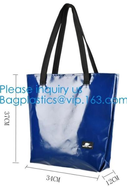 1000D Waterproof PVC Tarpaulin Customized Shopping Bag, Daily Women Shoulder