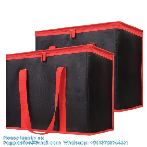 Insulated Food Delivery Bag With Hard Bottom, XXX-Large Insulated Reusable