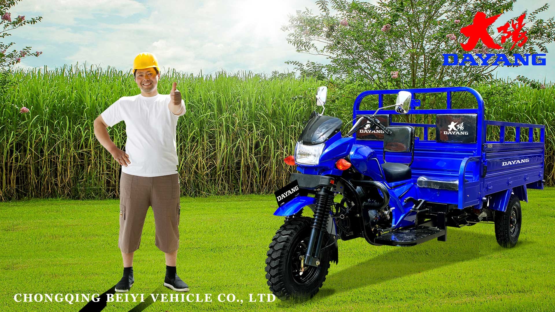 Water Delivery Cargo Motorcycle 150cc 3 Wheel Cargo Tricycle with 1200kg Loading Capacity