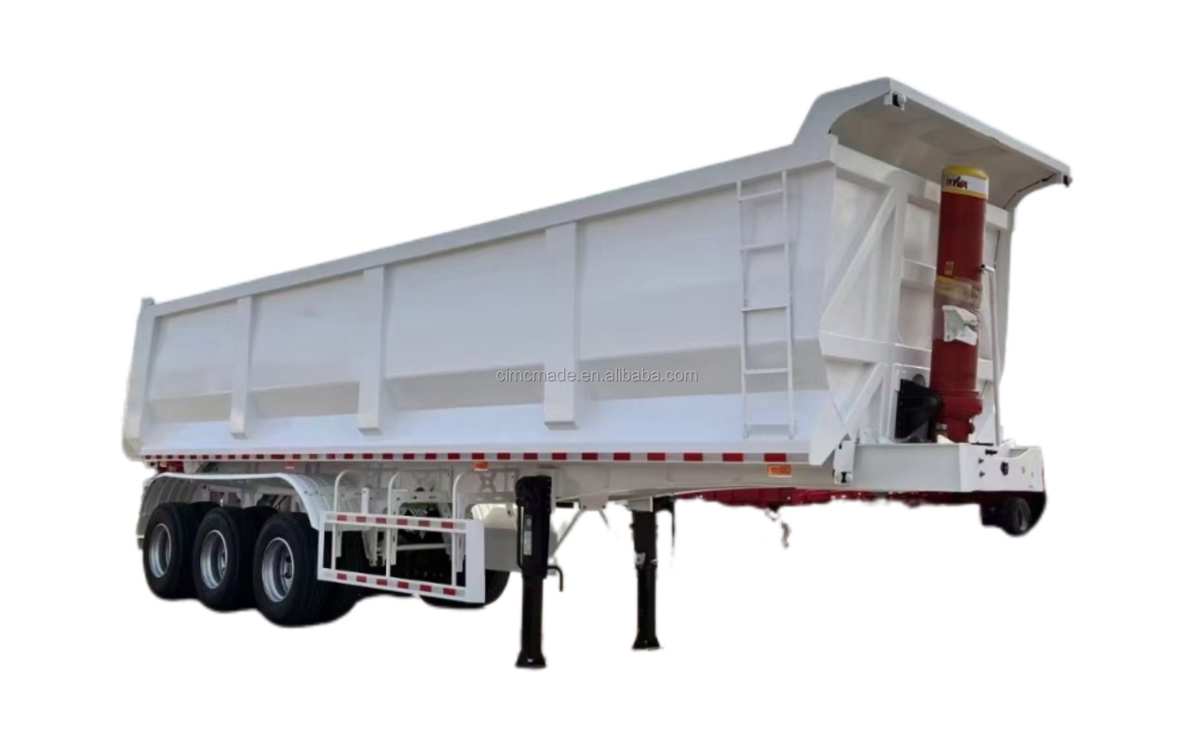 CIMC 40 Cubic Side Tipper End Dump Truck Trailer 3-Axis Steel Semi-Trailer