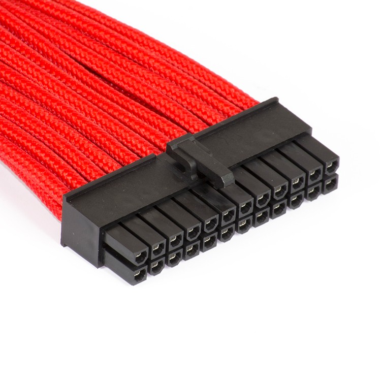 24Pin ATX Male to Female Motherboard Power Extension Cable Red 18AWG
