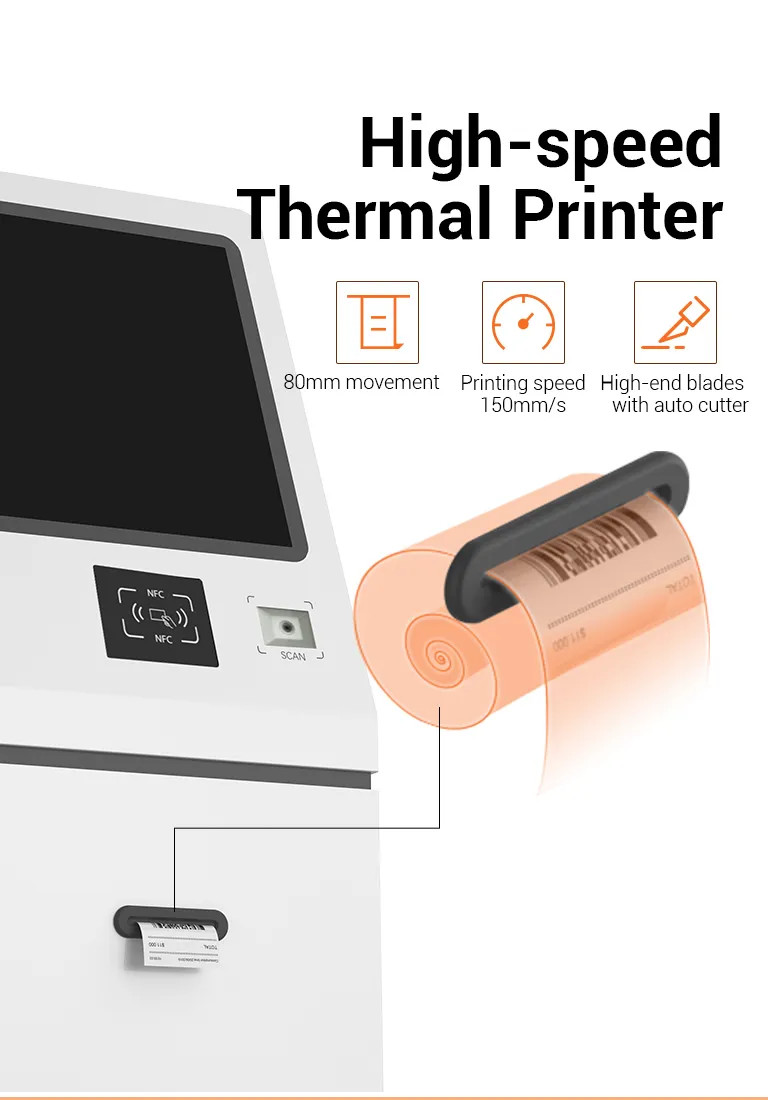Standing Touch Screen Monitor Self-Service Kiosk Multifunction Self Service Terminal