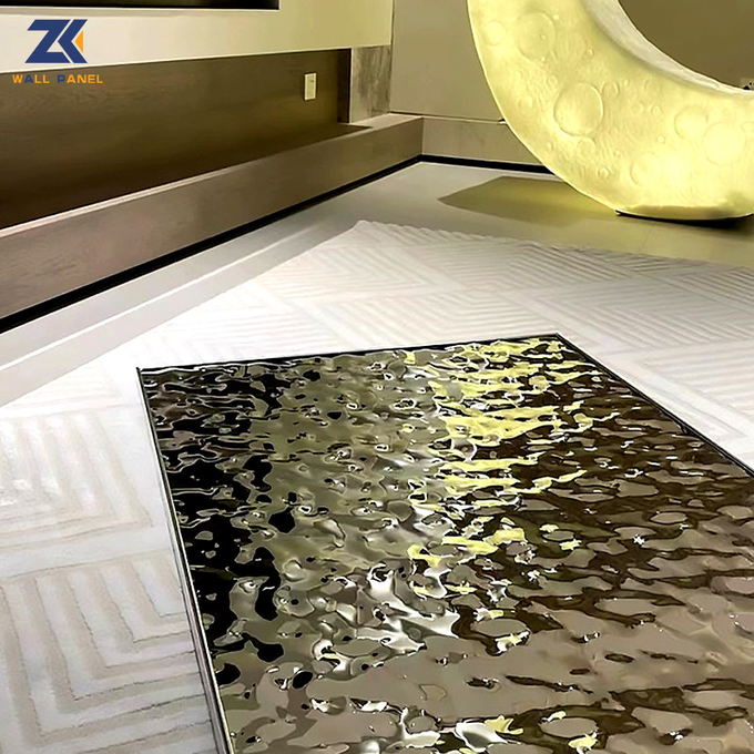 Smooth Bamboo Charcoal Wall Board Water Ripple Panel 1220*2440mm