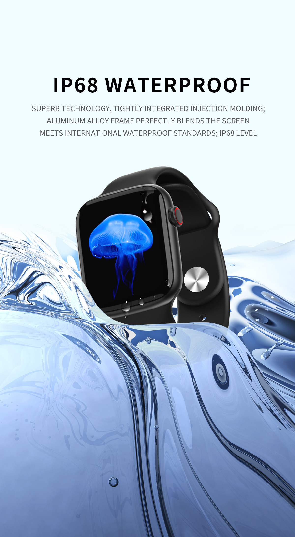 1.54 Inch Touch Screen Sim Card Slot Smart Watch IP68 Waterproof