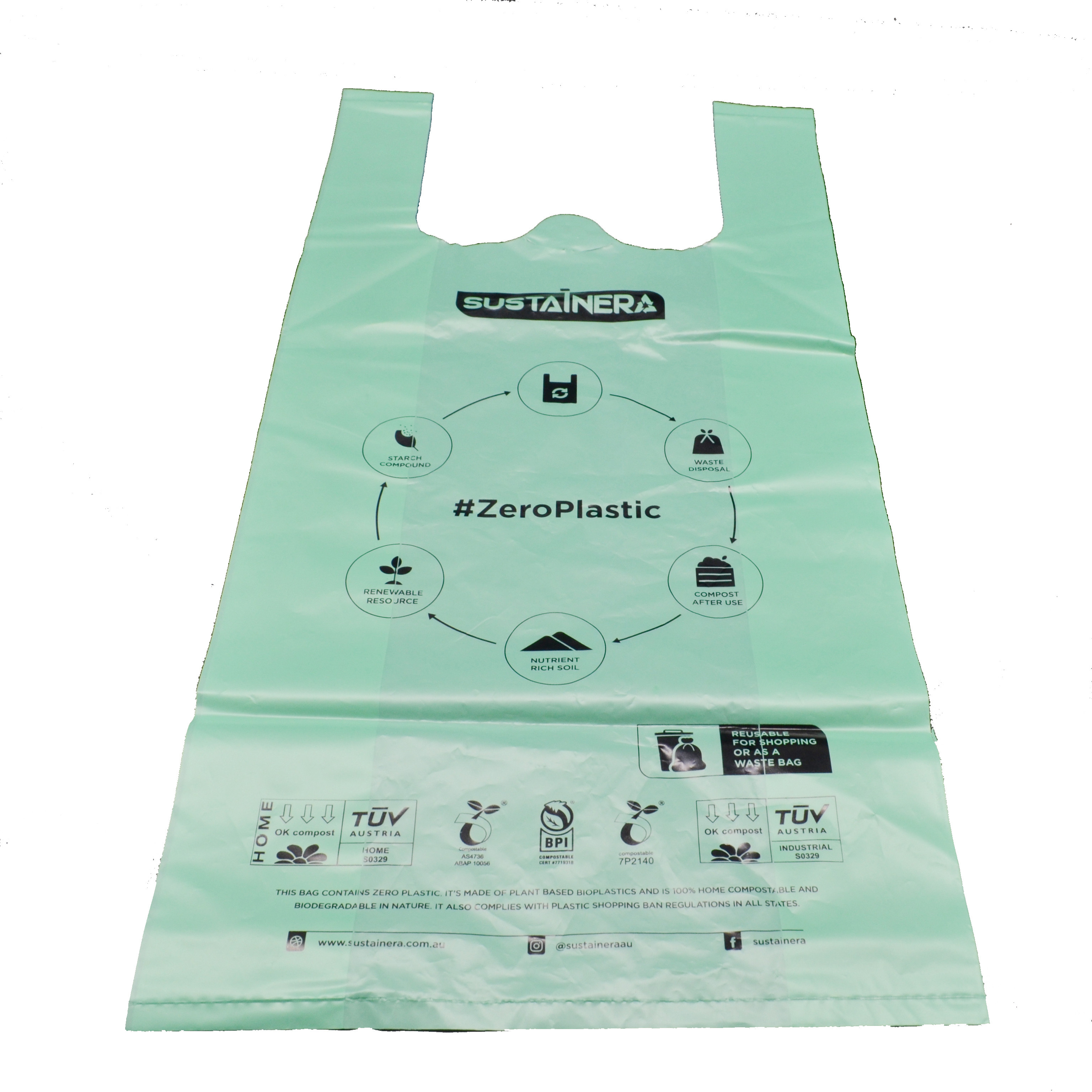 20 Microns ASTMD6400 Eco Friendly Trash Bags