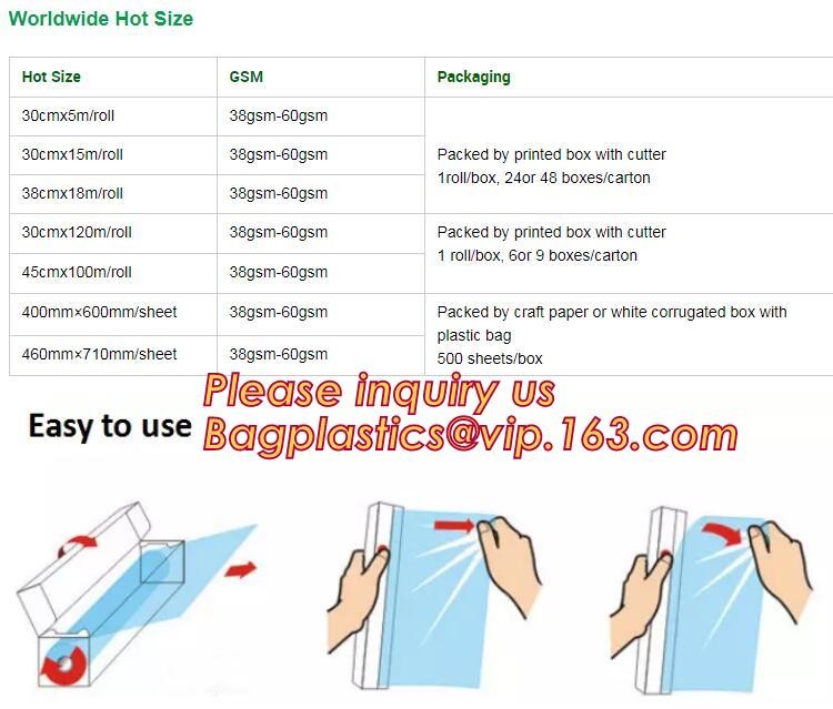 Bleached with Unbleached Greaseproof Paper for food wrapping,Environmental friendly and green greaseproof food packaging