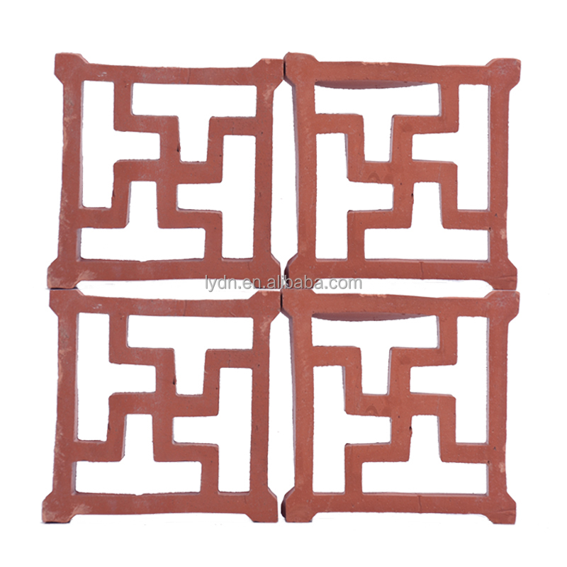 800 Centigrade Heat Insulation Red Terracotta Breeze View Clay Building Block For Modern Decorative Exterior Wall View