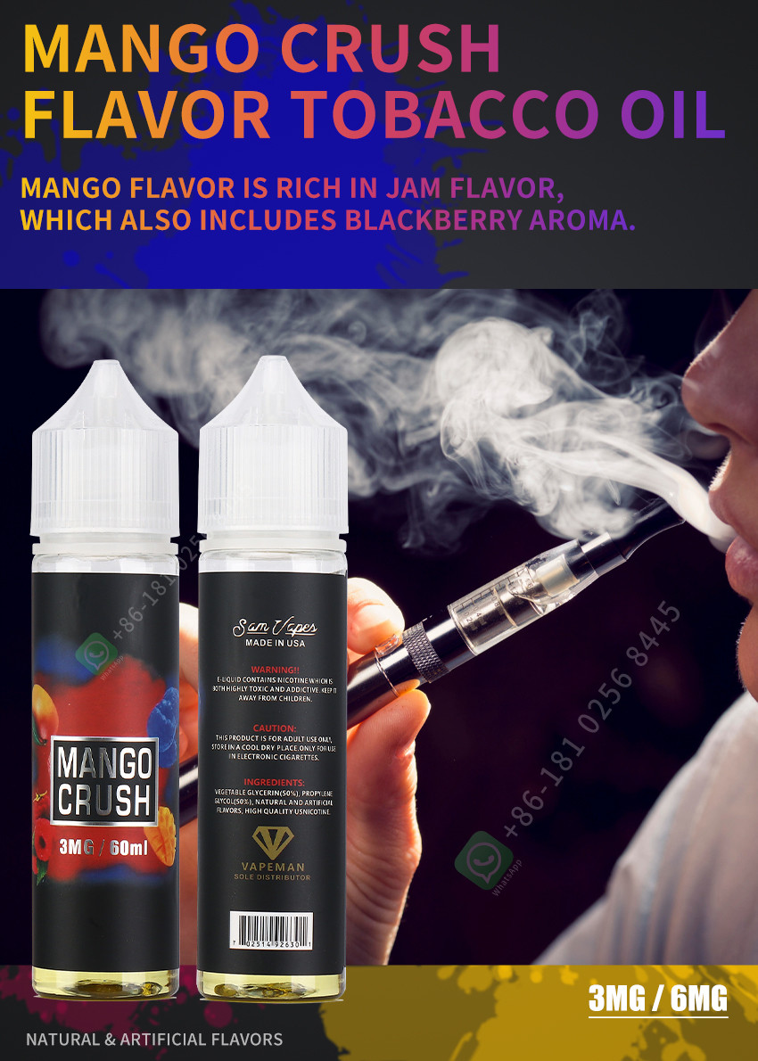 E- Liquid Nic Salt Vape Juice With 3mg Nicotine Strengths Unique Flavor