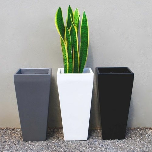 Modern Fiberglass Flower Pots Real or Artificial Tree Planters Customizable